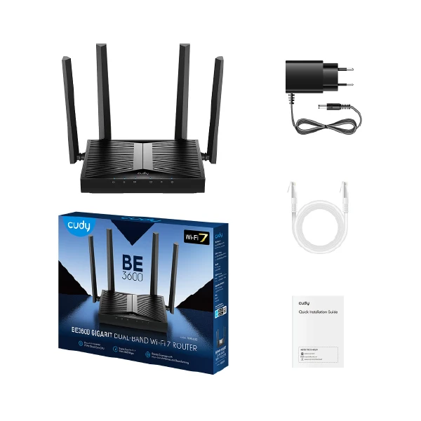 Cuby BE3600 გიგაბიტიანი Wi-Fi 7 როუტერი